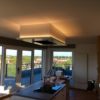 Gorge lumineuse sur retour de hotte dans un penthouse de La Panne. Installation BSV Domelec.